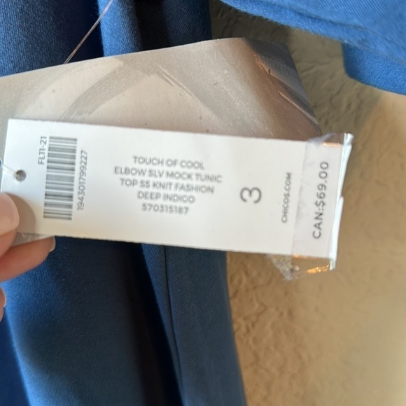 NWT Chico's SOFT CHIC Mock Neck Short Sleeve Tunic Size 3 - Picture 9 of 14